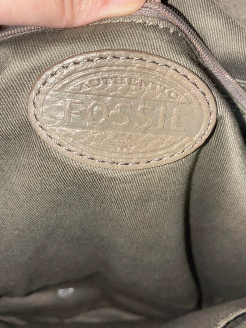 Fossil Gray Leather Crossbody Bag - Picture 14 of 16